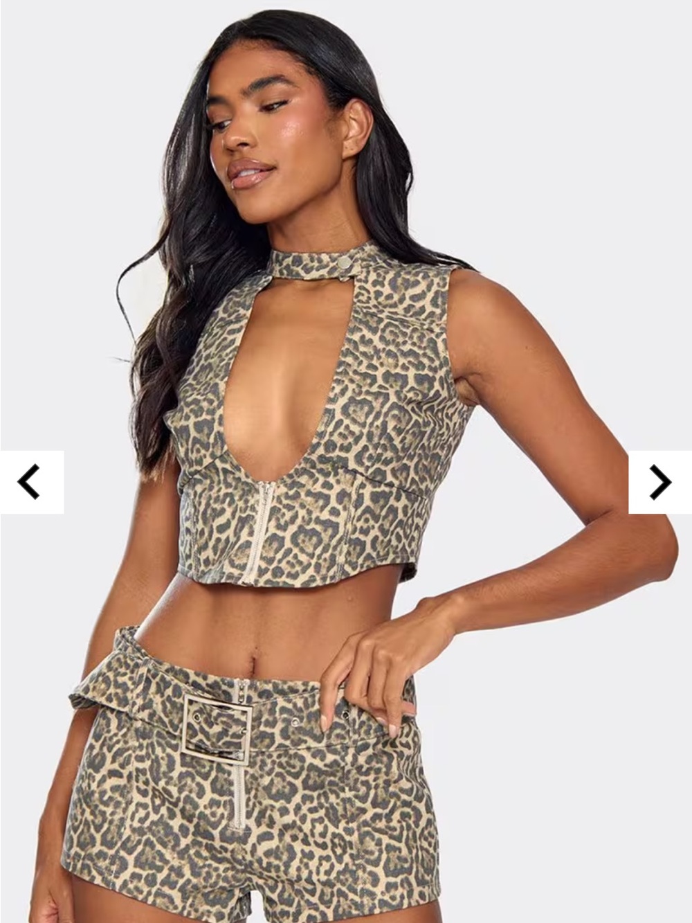 NWT cheetah print cut out top